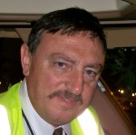 Captain Paul Miller in cockpit